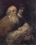 REMBRANDT Harmenszoon van Rijn Simeon with the Christ Child in the Temple oil painting reproduction